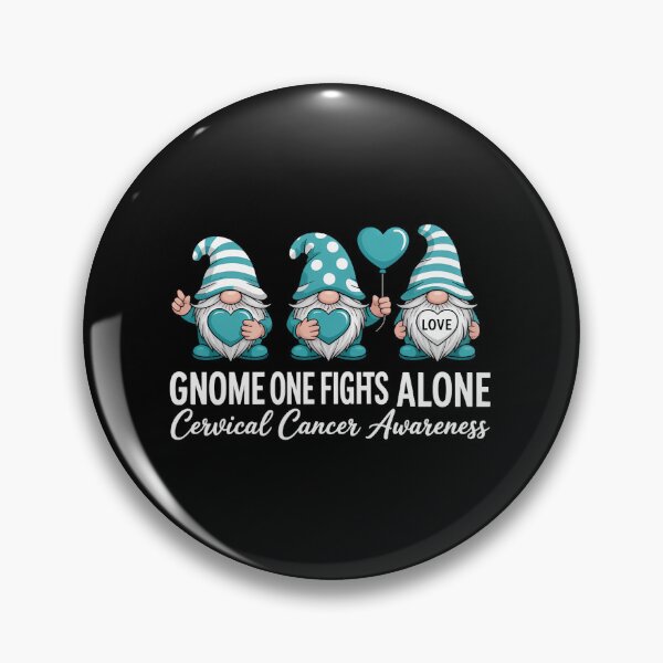 Item preview, Cervical Cancer Awareness Gnome One Fights Alone Teal Ribbon designed and sold by SapfireStuArt.