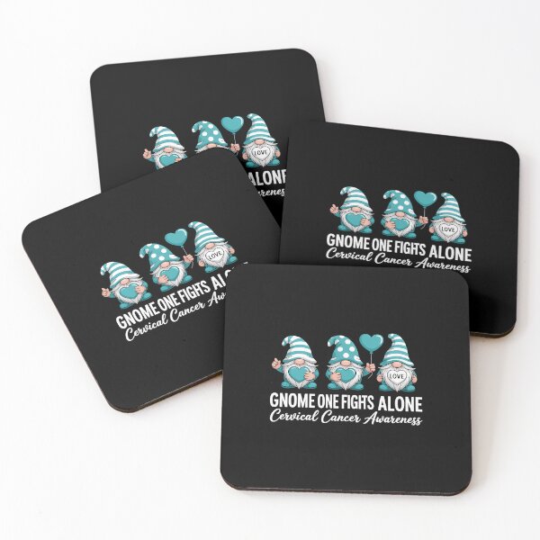 Item preview, Cervical Cancer Awareness Gnome One Fights Alone Teal Ribbon designed and sold by SapfireStuArt.