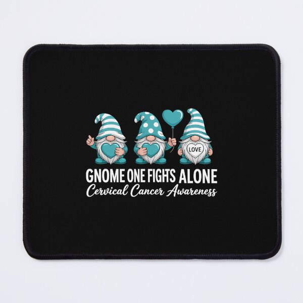 Item preview, Cervical Cancer Awareness Gnome One Fights Alone Teal Ribbon designed and sold by SapfireStuArt.