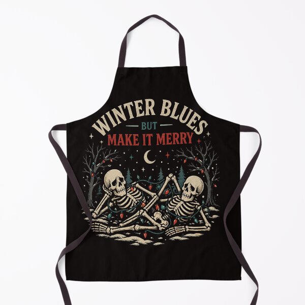 Item preview, Winter Blues Make It Merry Spooky Skeleton Christmas designed and sold by LayercraftArt.