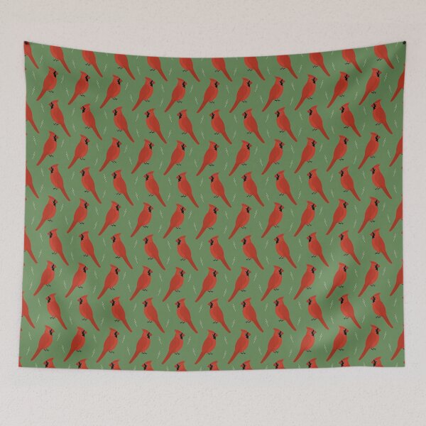 Item preview, Red cardinals on green designed and sold by reneesillus.