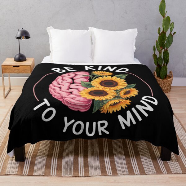 Item preview, Be Kind To Your Mind Mental Health Matters Brain Sunflowers designed and sold by SapfireStuArt.