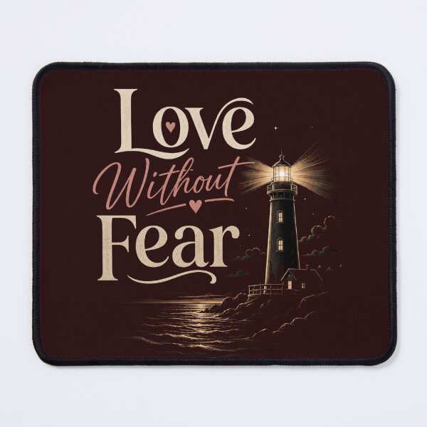 Item preview, Love Without Fear, Bold Romantic Lighthouse Design, Safe Love Quote designed and sold by JagrDesigns.