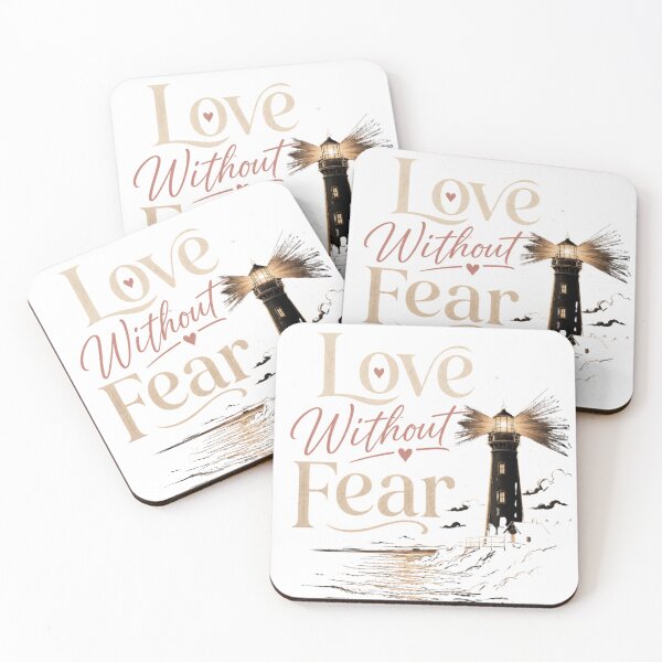 Item preview, Love Without Fear, Bold Romantic Lighthouse Design, Safe Love Quote designed and sold by JagrDesigns.