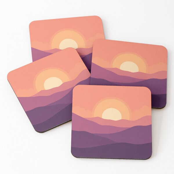 Item preview, Dreamy Sunset Hills Minimal Landscape designed and sold by BigBrainPrints.