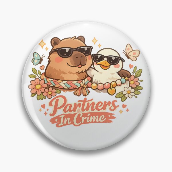 Item preview, Partners In Crime – Cute Capybara and Duck Friends designed and sold by mbmstores.
