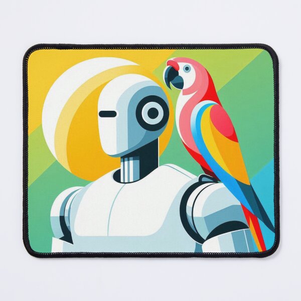 Item preview, Robot and Parrot – Futuristic Nature Harmony Art designed and sold by Dogandesighn.