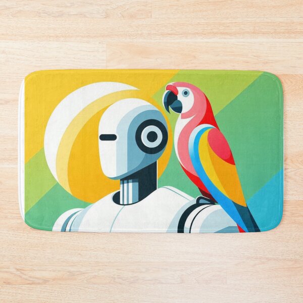 Item preview, Robot and Parrot – Futuristic Nature Harmony Art designed and sold by Dogandesighn.