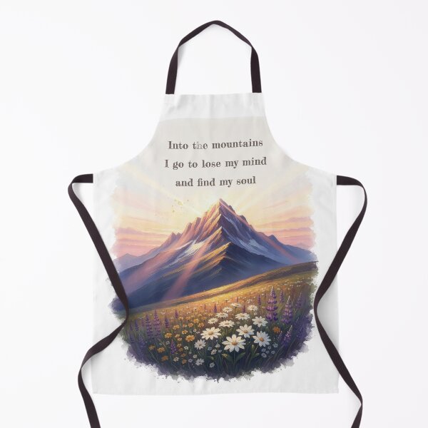 Item preview, Into the mountains watercolor sunrise alpine wildflower quote print designed and sold by icemanphotos.