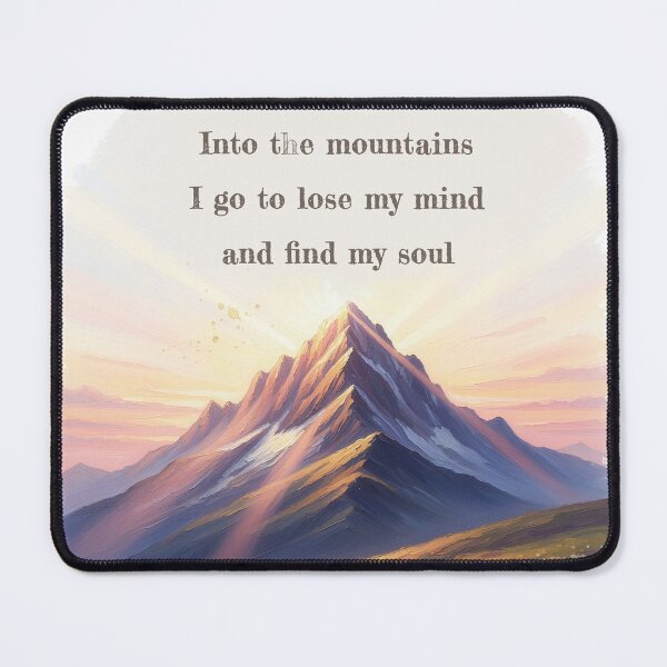 Item preview, Into the mountains watercolor sunrise alpine wildflower quote print designed and sold by icemanphotos.