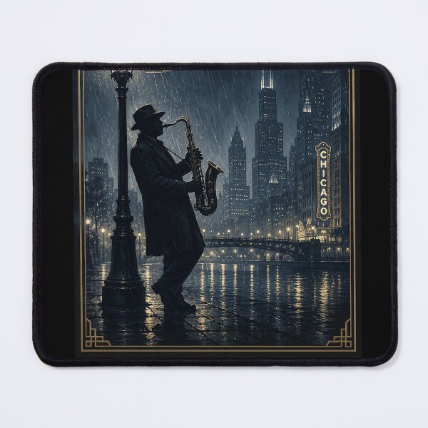 Item preview, Chicago Blues: Midnight Saxophone in the Rain designed and sold by Style-InkPulse.