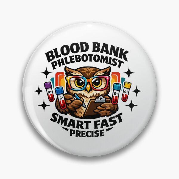 Item preview, Cool Owl Blood Bank Phlebotomist Sunglasses Retro Badge Gift for National Blood Donor Month designed and sold by ClinicalHubs.