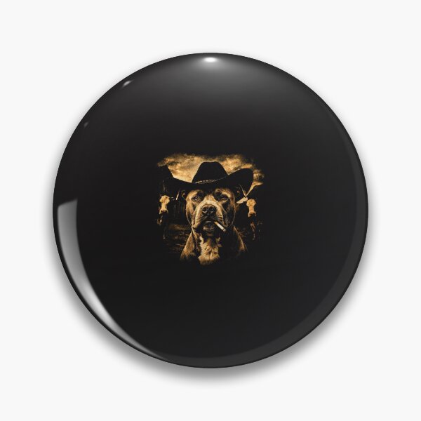 Item preview, Pit Bull Cowboy Dog Funny Western Retro Smoking Dog Design designed and sold by kiralynstration.