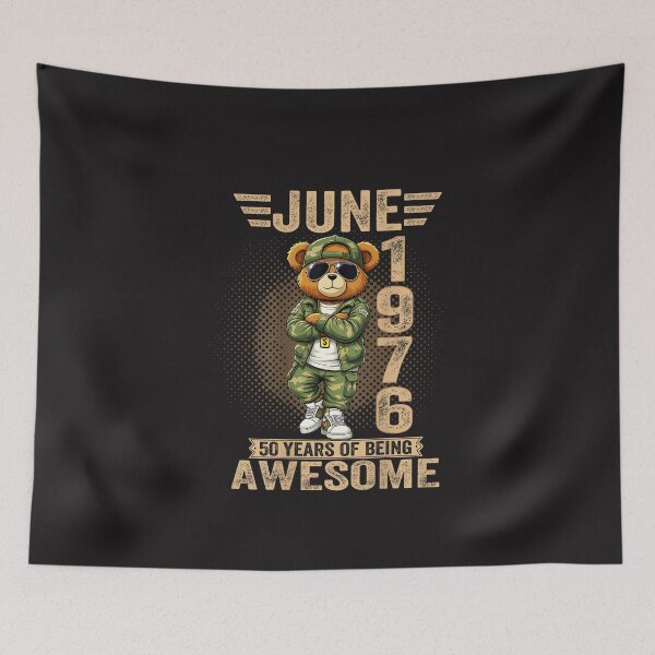 Item preview, June 1976 50th Birthday Teddy Bear Retro Vintage Men Design designed and sold by kiralynstration.