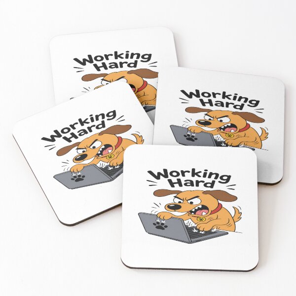 Item preview, Working Hard Cute Dog at Laptop | Funny Productivity Cartoon for Work, Study & Motivation designed and sold by Bright Nest Studio.
