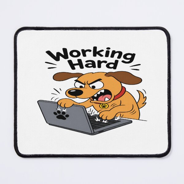 Item preview, Working Hard Cute Dog at Laptop | Funny Productivity Cartoon for Work, Study & Motivation designed and sold by Bright Nest Studio.