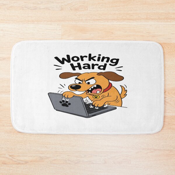 Item preview, Working Hard Cute Dog at Laptop | Funny Productivity Cartoon for Work, Study & Motivation designed and sold by Bright Nest Studio.
