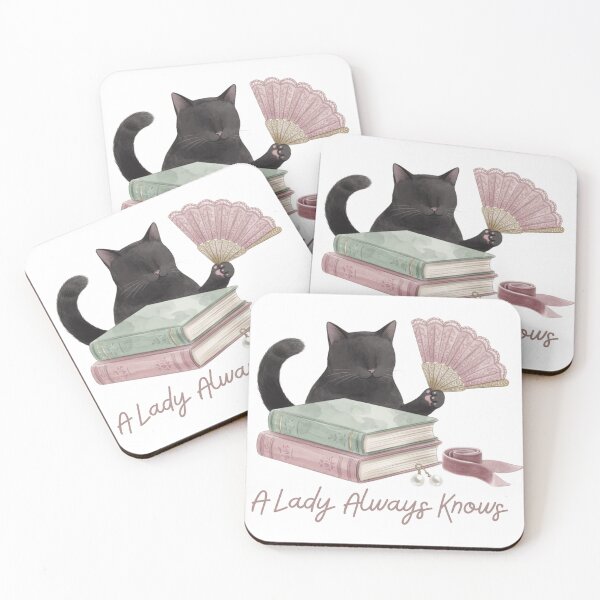 Item preview, A Lady Always Knows — Victorian Lace Fan Cat Mystery Tee designed and sold by kosimazaki.