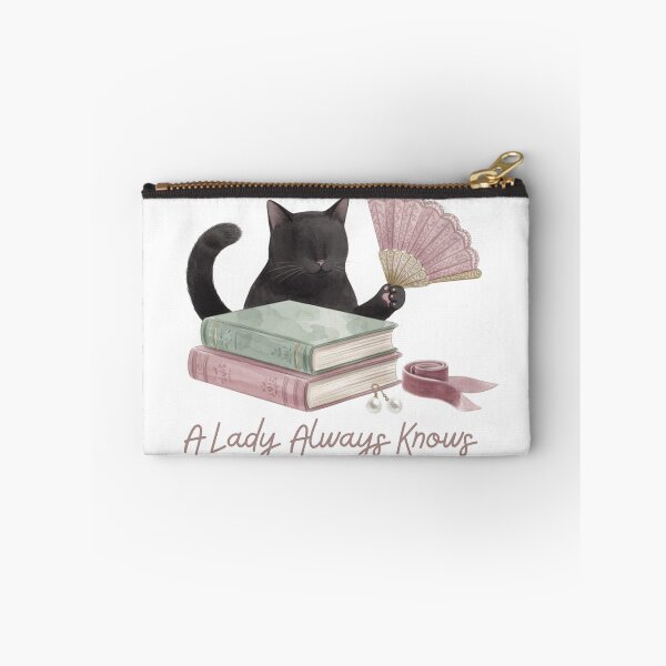 Item preview, A Lady Always Knows — Victorian Lace Fan Cat Mystery Tee designed and sold by kosimazaki.