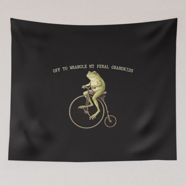 Item preview, Off to Wrangle My Feral Grandkids Funny Frog Mimi Retro Design designed and sold by kiralynstration.