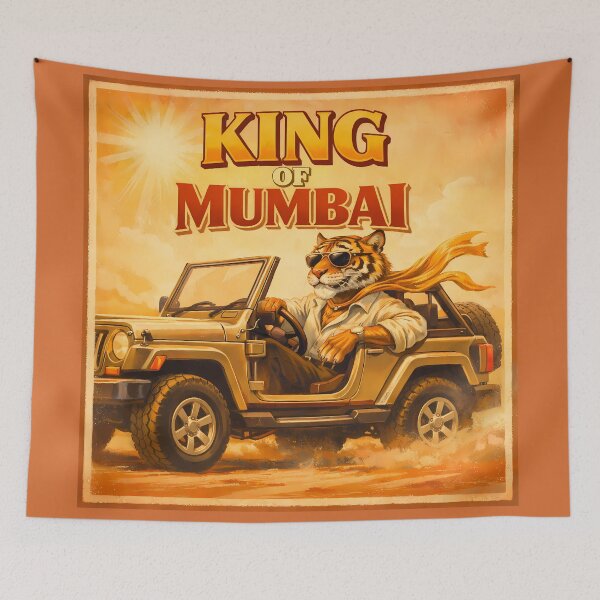 Item preview, King of Mumbai Tiger Vintage India Art designed and sold by AuraloomAtelier.