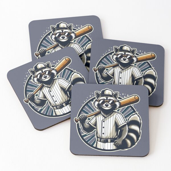 Item preview, Baseball Raccoon – Playful Sports Mascot Art  designed and sold by Dogandesighn.