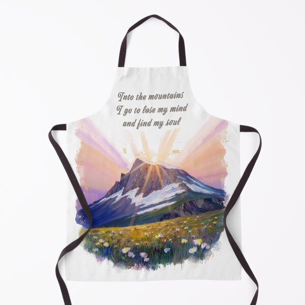 Item preview, Into the mountains watercolor sunrise alpine wildflower quote print designed and sold by icemanphotos.