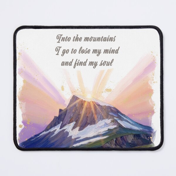 Item preview, Into the mountains watercolor sunrise alpine wildflower quote print designed and sold by icemanphotos.