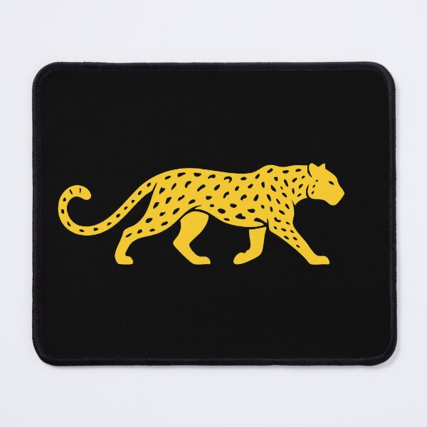 Item preview, Golden Yellow Leopard Silhouette Art | Wild Cat Walking Big Cat Spots Minimalist Animal Print designed and sold by Sketchbook Studio by Aqsaa.