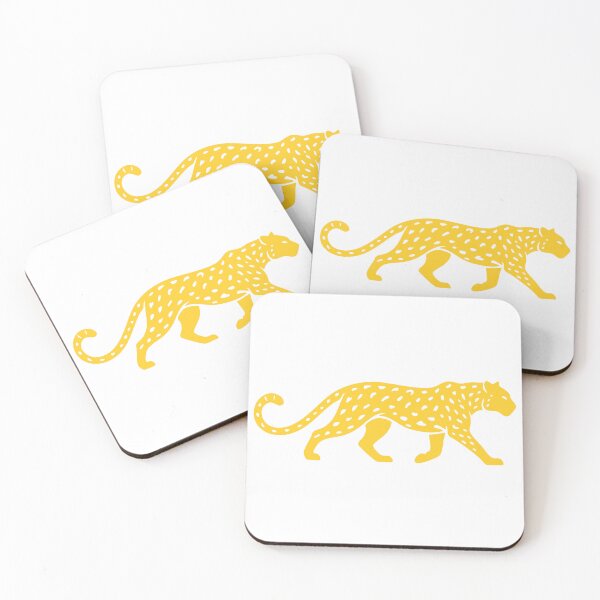 Item preview, Golden Yellow Leopard Silhouette Art | Wild Cat Walking Big Cat Spots Minimalist Animal Print designed and sold by Sketchbook Studio by Aqsaa.