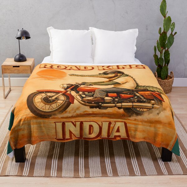Item preview, Road King Crocodile Vintage India Art designed and sold by AuraloomAtelier.