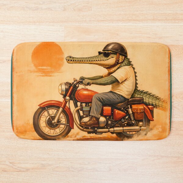 Aperçu de l'œuvre Road King Crocodile Vintage India Art créée et vendue par AuraloomAtelier.