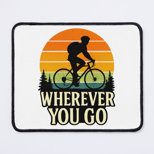 Item preview, Wherever You Go Retro Cyclist Vintage Sunset Adventure designed and sold by Supergrafix07.