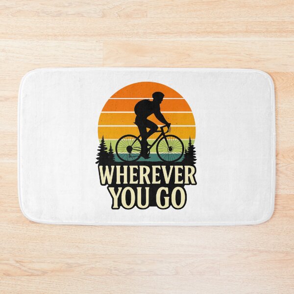 Item preview, Wherever You Go Retro Cyclist Vintage Sunset Adventure designed and sold by Supergrafix07.