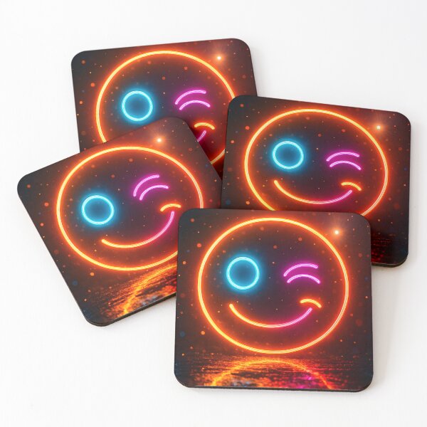 Item preview, Neon Wink — Glowing Emoji on Dark Background designed and sold by DukeNiko.