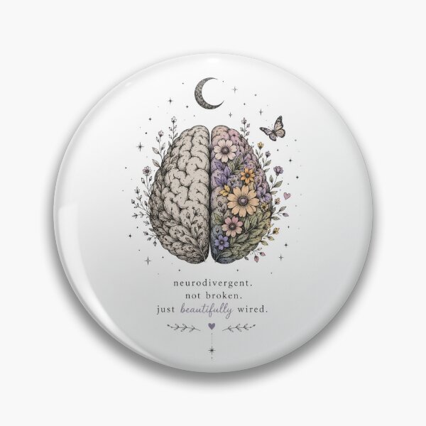 Item preview, Beautifully Wired – Neurodivergent Floral Brain Design designed and sold by ColorNest Designs.