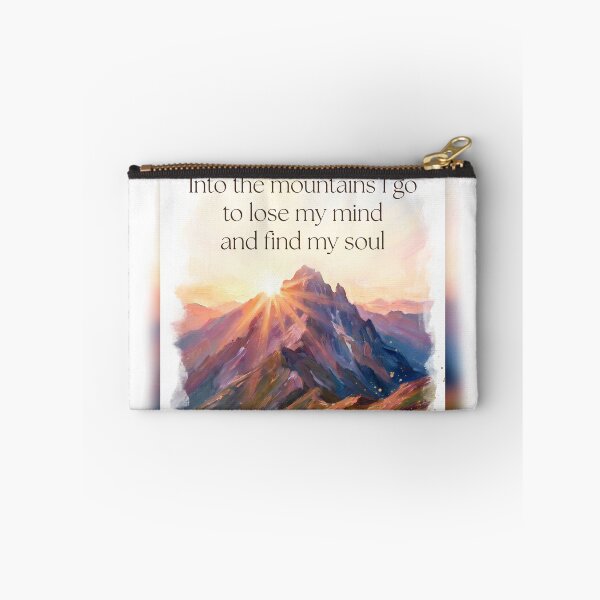 Item preview, Into the mountains watercolor sunrise alpine wildflower quote print designed and sold by icemanphotos.