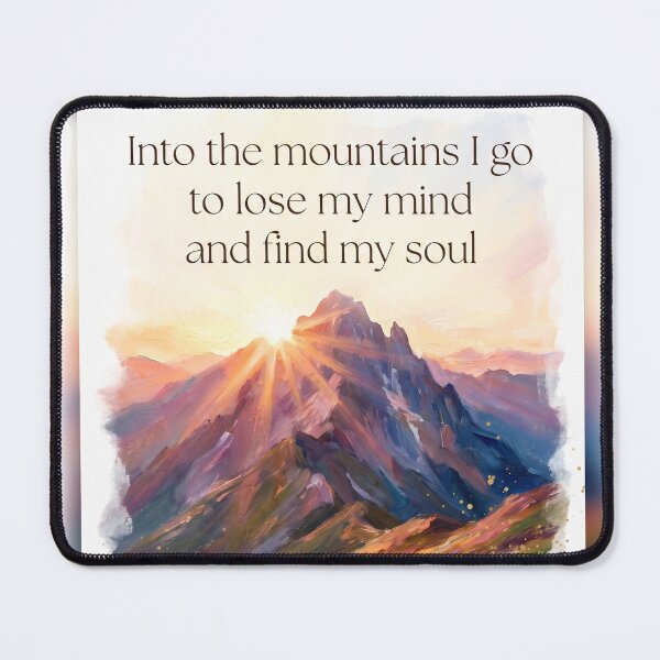Item preview, Into the mountains watercolor sunrise alpine wildflower quote print designed and sold by icemanphotos.