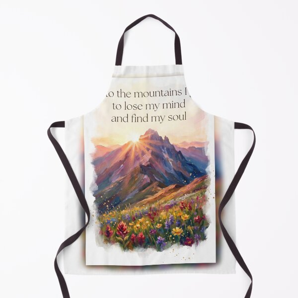 Item preview, Into the mountains watercolor sunrise alpine wildflower quote print designed and sold by icemanphotos.