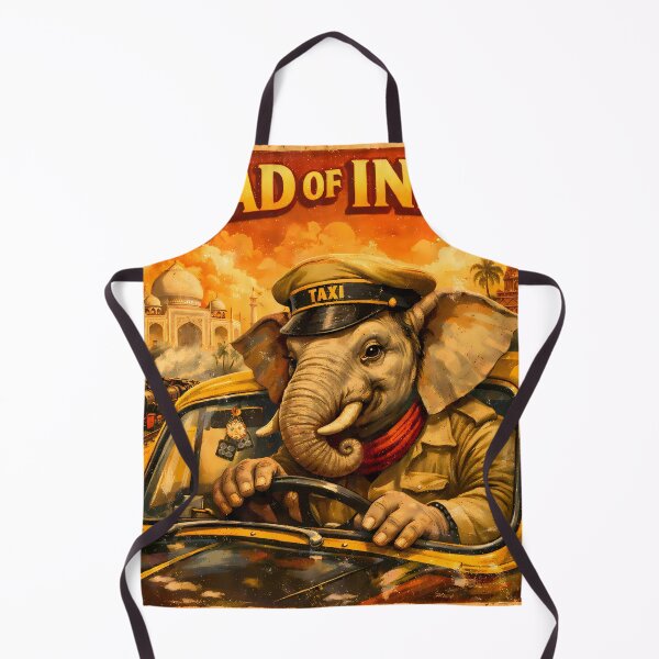 Item preview, Road of India Elephant Vintage Taxi Art designed and sold by AuraloomAtelier.