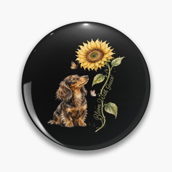 Item preview, Dachshund Bloom With Grace Sunflower Cute Long Haired Doxie Dog Mom Design designed and sold by tamdevo1.