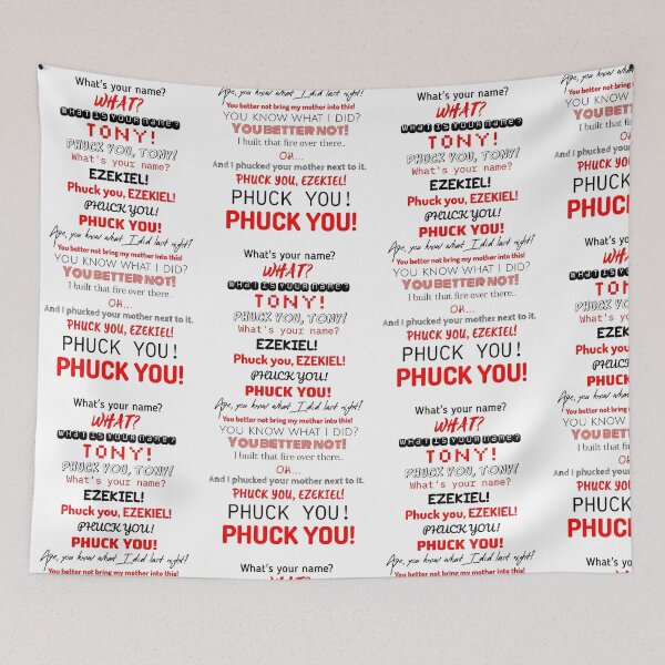 Item preview, What’s Your Name Tony Ezekiel | Funny Internet Meme Quote | Viral Typography Art designed and sold by SergioMiklos.