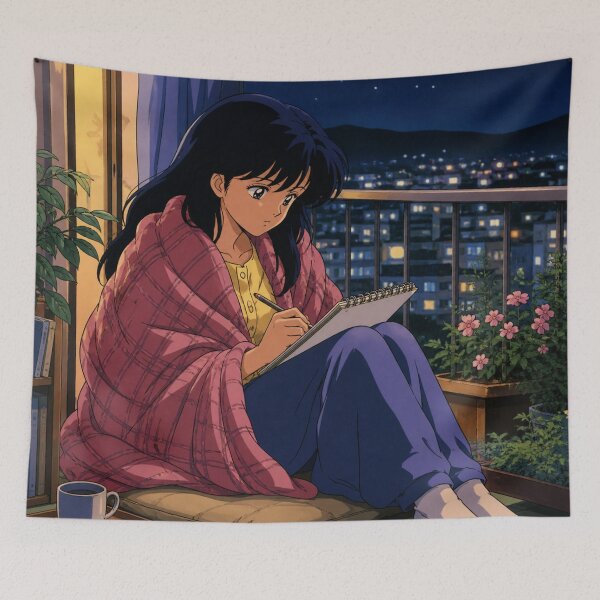 Item preview, Balcony Reading - Anime Girl Aesthetic designed and sold by bapupa.