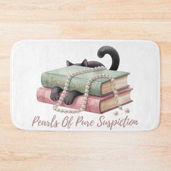 Item preview, Pearls Of Pure Suspicion — Vintage Pearls Cat Cozy Mystery Tee designed and sold by kosimazaki.