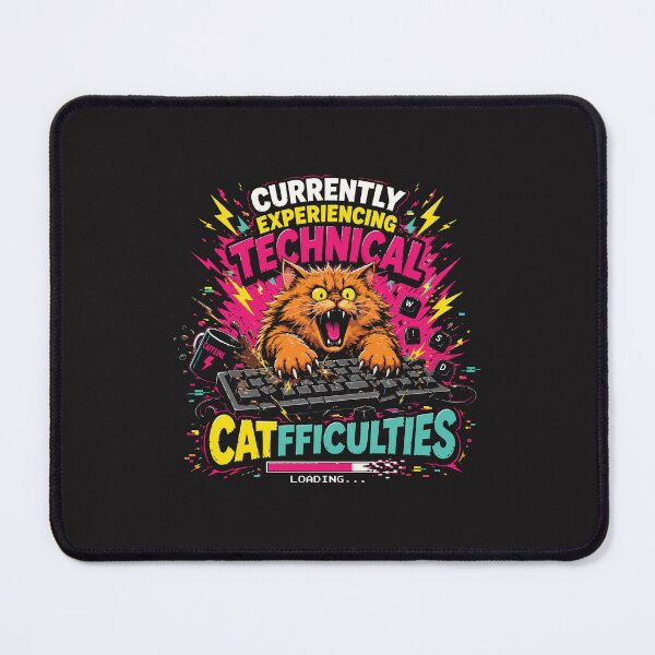 Item preview, Currently Experiencing Technical Catficulties Funny Cat Gamer Design designed and sold by kiralynstration.