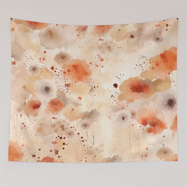 Item preview, Abstract orange, ochre, beige and rust flowers • Contemporary floral illustration • Warm design designed and sold by Candice Dethise.