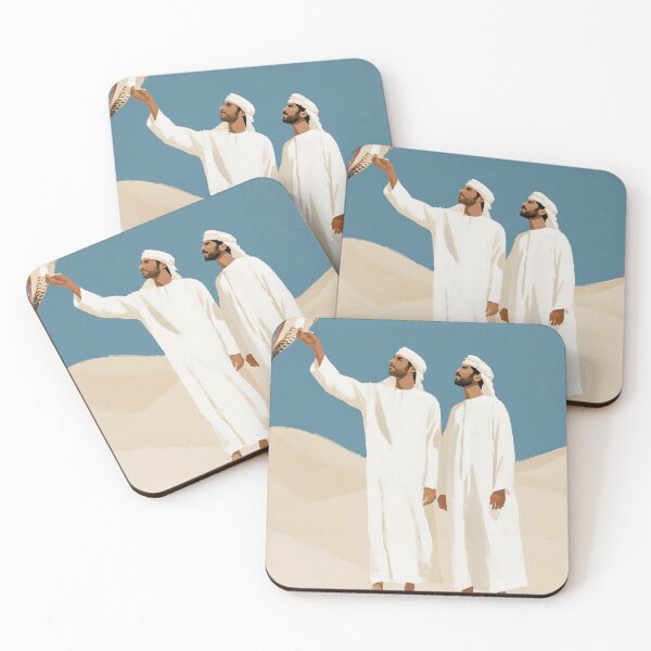 Item preview, Emirati Falconers Desert Minimalist Painting designed and sold by Maisonsucces.