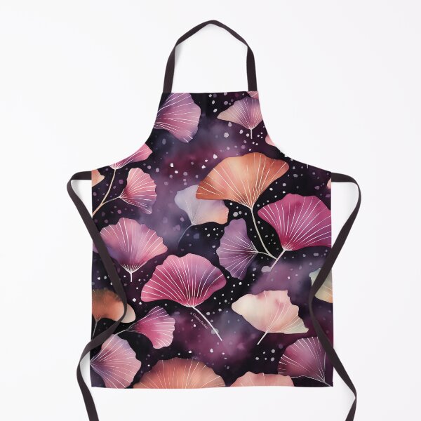 Item preview, Ginkgo in purple, orange, and pink tones • Botanical illustration on a dark purple background • Colorful and elegant art designed and sold by Candice Dethise.