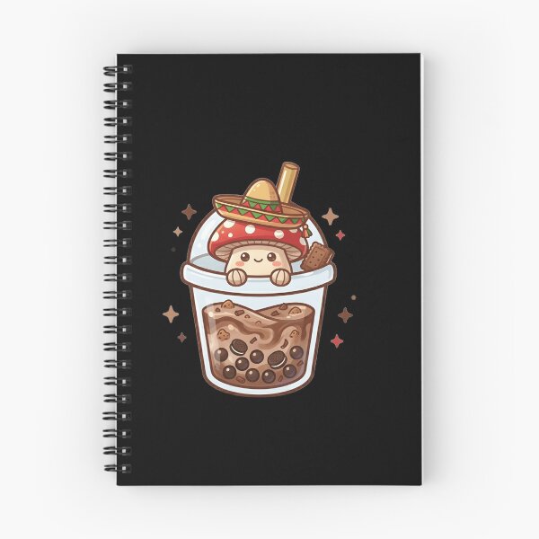 Item preview, Kawaii Mushroom in Chocolate Boba Tea - Cute Chibi Sombrero Toadstool Bubble Tea Art designed and sold by Trendora90.