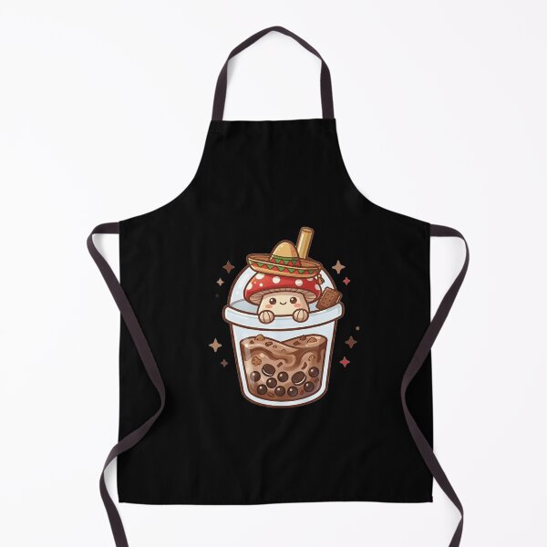 Item preview, Kawaii Mushroom in Chocolate Boba Tea - Cute Chibi Sombrero Toadstool Bubble Tea Art designed and sold by Trendora90.